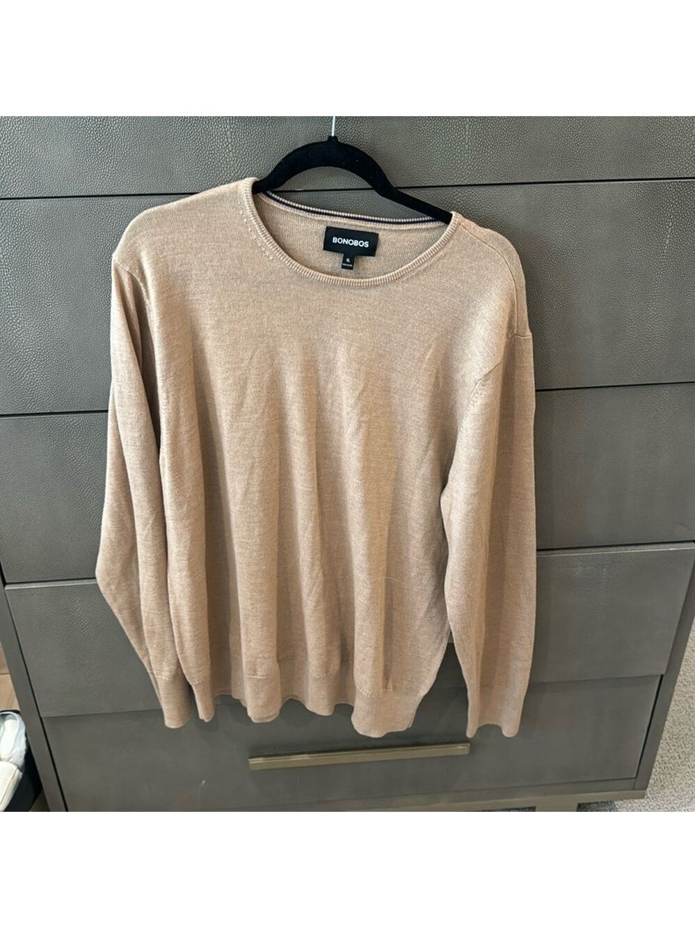 Tan Wool Crew Neck Bonobos Sweater- XL